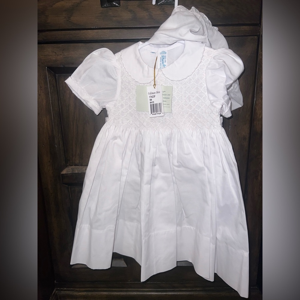 Feltman Brothers Vintage Baby Diamond Smocked Dress